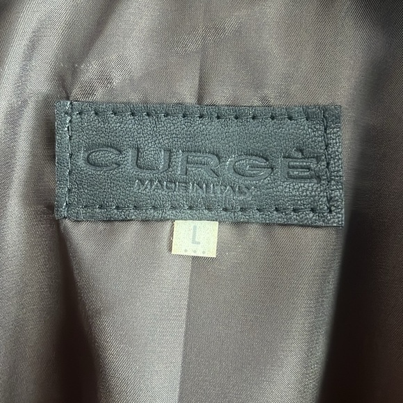 Italian Camel Leather‎ Zip Up Jacket Made by CURGÈ size Mens Large NWT #3 - Picture 2 of 7